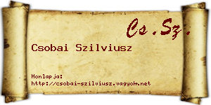 Csobai Szilviusz névjegykártya
